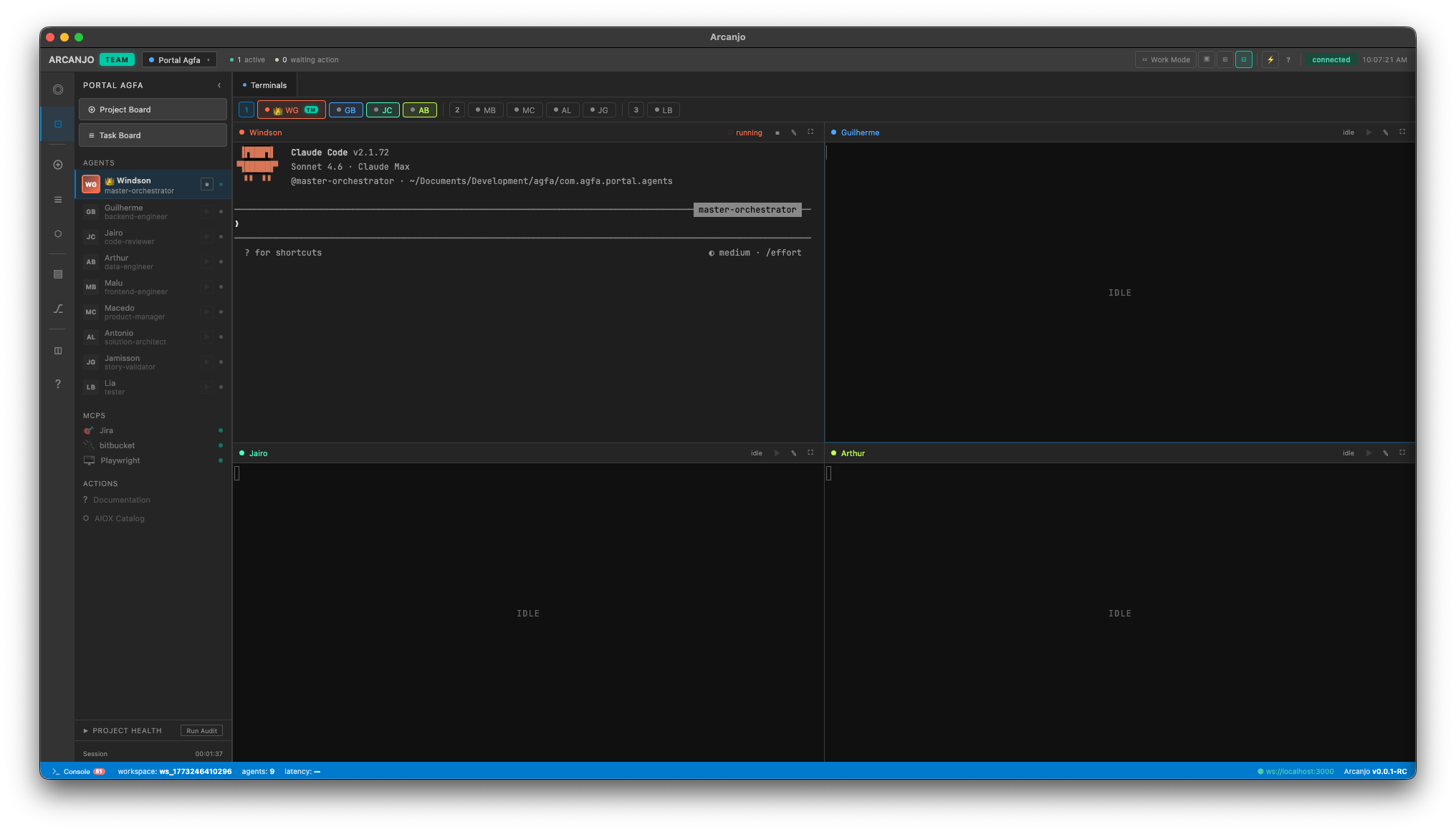Multi-Agent Terminal Grid